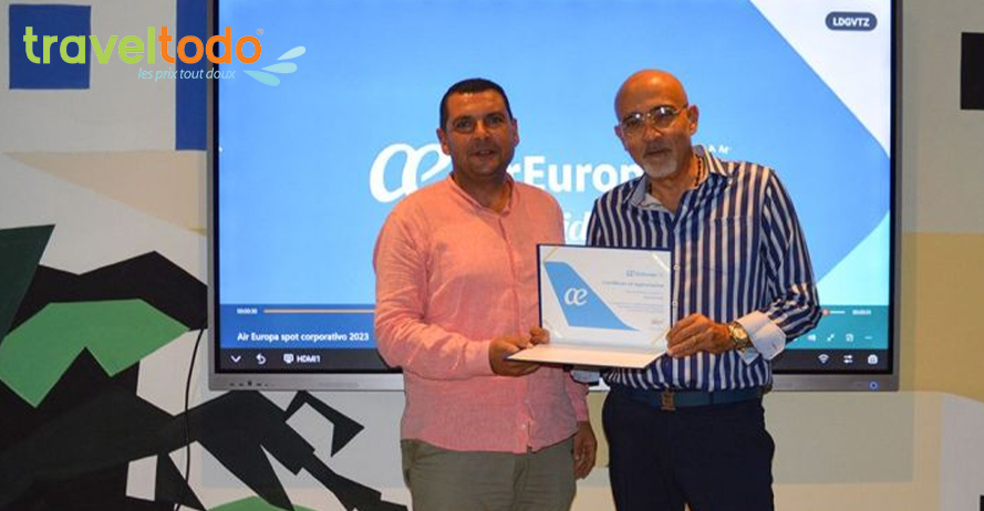 Traveltodo élue “Meilleur Vendeur 2023” par la compagnie aérienne Air Europa
